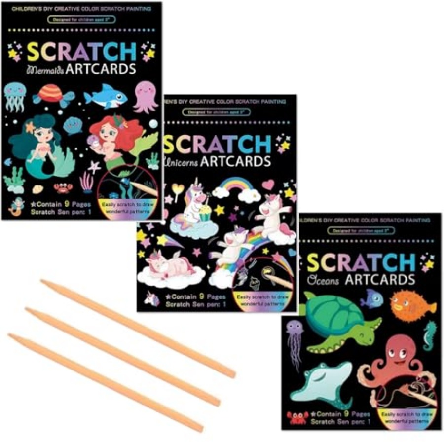 3 Set Magic Scratch Paper Art, - Book Party Games recension och pris