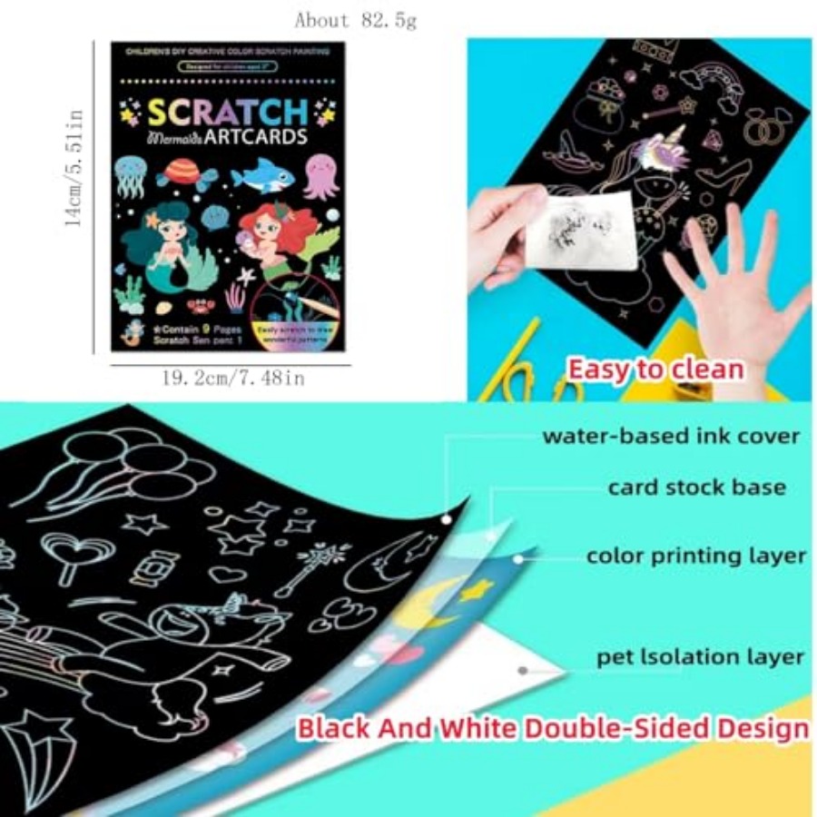 3 Set Magic Scratch Paper Art, - Book Party Games recension och pris