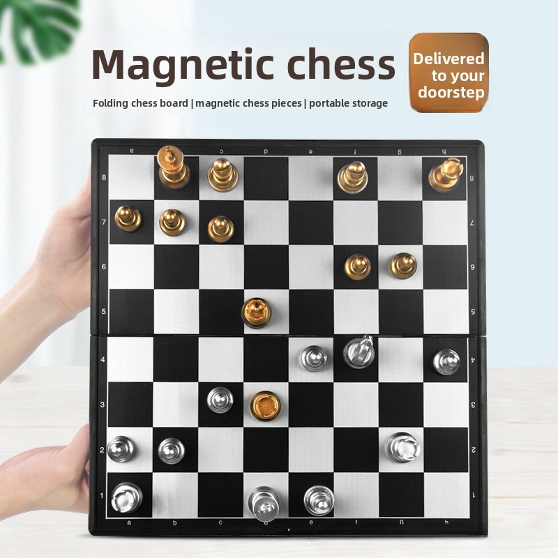 Magnetic Gold Silver Chess Set - Book Party Games recension och pris